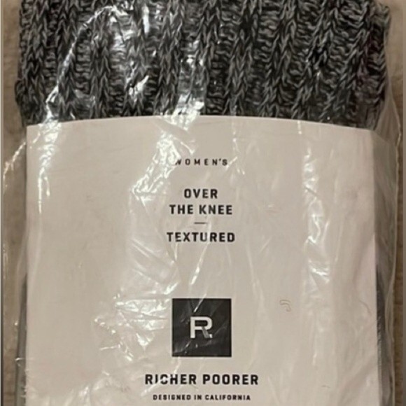 Richer Poorer Reina Ribbed Over The Knee OTK Textured Socks Heather Grey - Picture 7 of 11